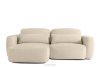 Ecksofa im Japandi-Stil aus Chenille-Stoff links cremefarben