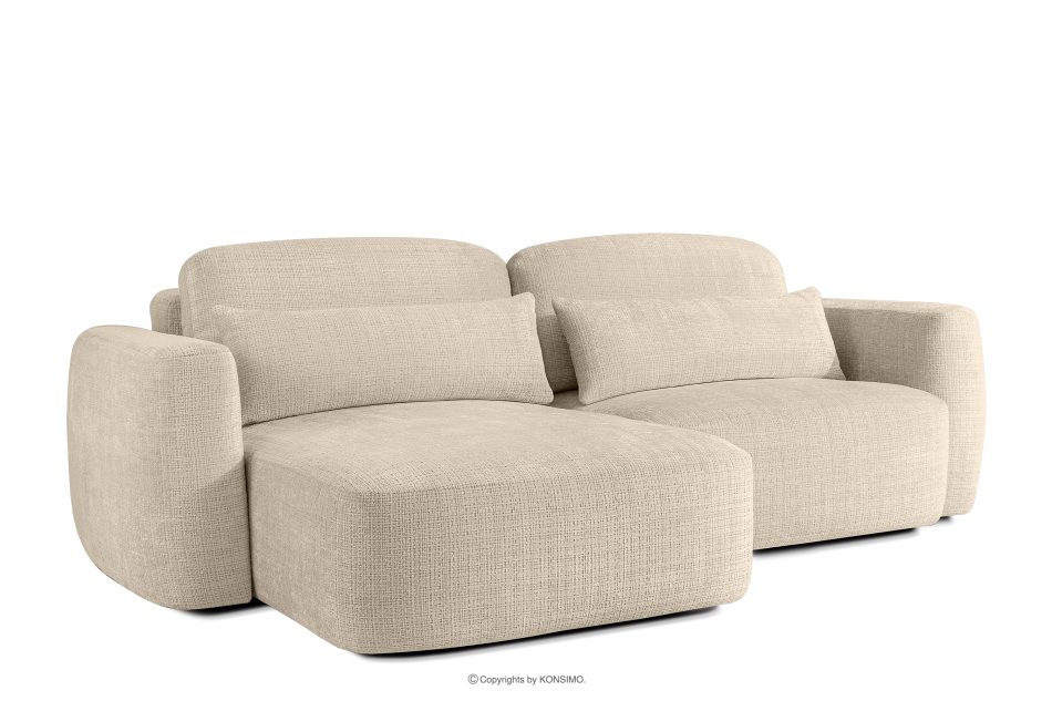 ELOSA Ecksofa im Japandi-Stil aus Chenille-Stoff links cremefarben cremefarben - Foto 2