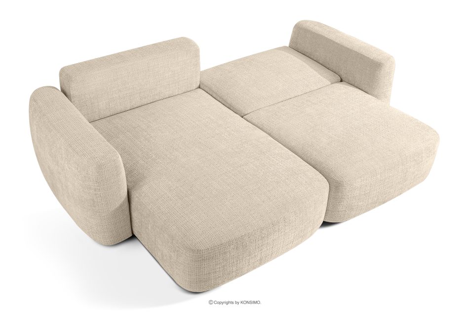 ELOSA Ecksofa im Japandi-Stil aus Chenille-Stoff links cremefarben cremefarben - Foto 4