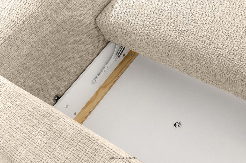 ELOSA Ecksofa im Japandi-Stil aus Chenille-Stoff links cremefarben cremefarben - Foto 12