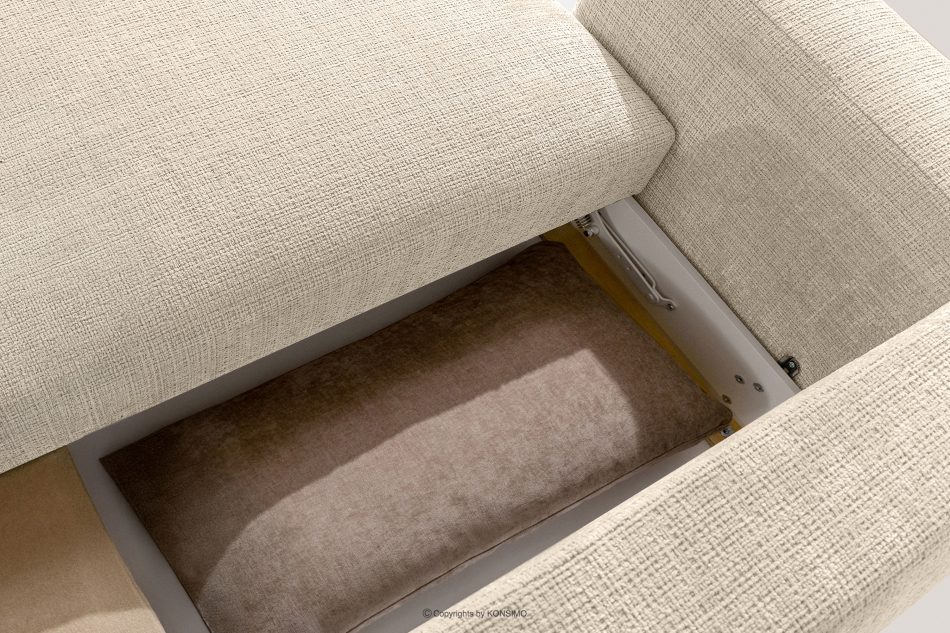 ELOSA Ecksofa im Japandi-Stil aus Chenille-Stoff links cremefarben cremefarben - Foto 14