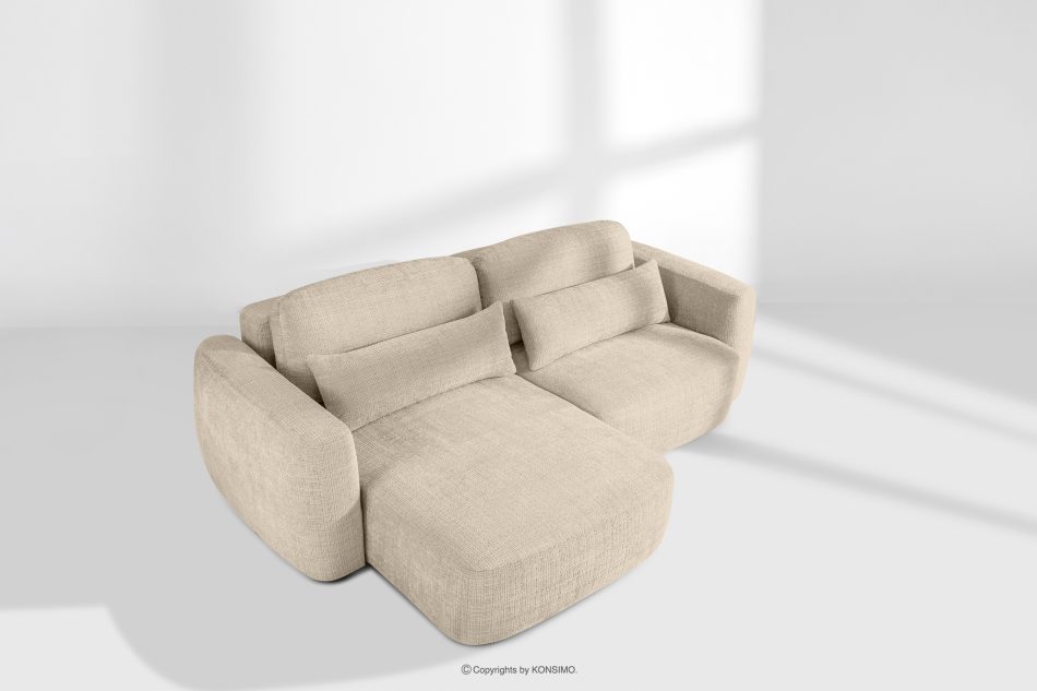 ELOSA Ecksofa im Japandi-Stil aus Chenille-Stoff links cremefarben cremefarben - Foto 19