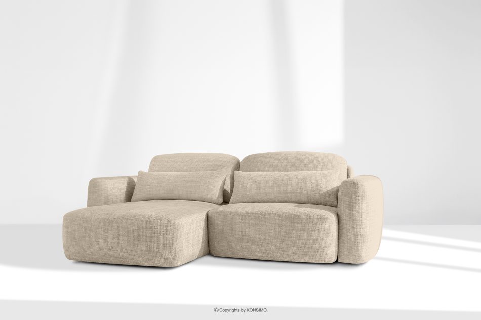 ELOSA Ecksofa im Japandi-Stil aus Chenille-Stoff links cremefarben cremefarben - Foto 20