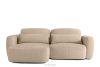 Ecksofa im Japandi-Stil aus Chenille-Stoff links beige