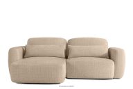 Ecksofa im Japandi-Stil aus Chenille-Stoff links beige