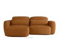 Ecksofa im japanischen Stil aus Chenille-Stoff links rot