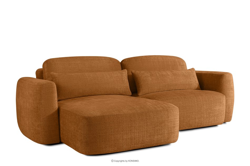 ELOSA Ecksofa im japanischen Stil aus Chenille-Stoff links rot rot - Foto 2