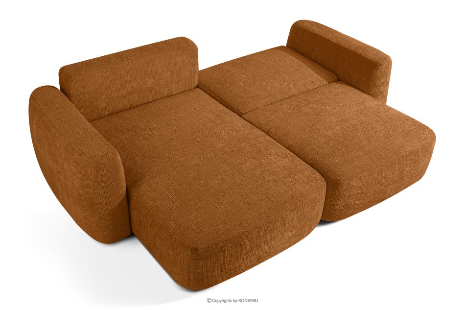 ELOSA Ecksofa im japanischen Stil aus Chenille-Stoff links rot rot - Foto 4