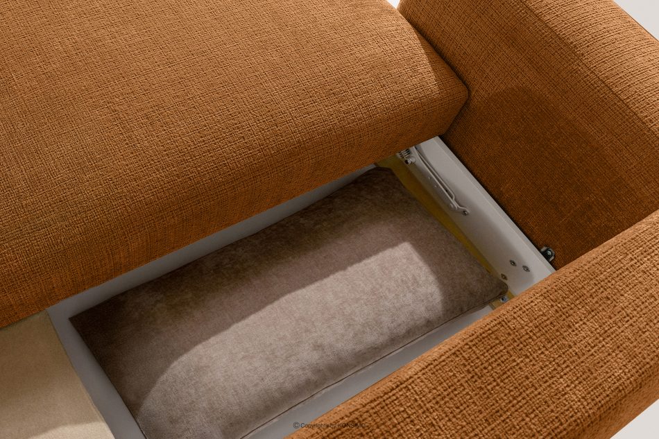ELOSA Ecksofa im japanischen Stil aus Chenille-Stoff links rot rot - Foto 14