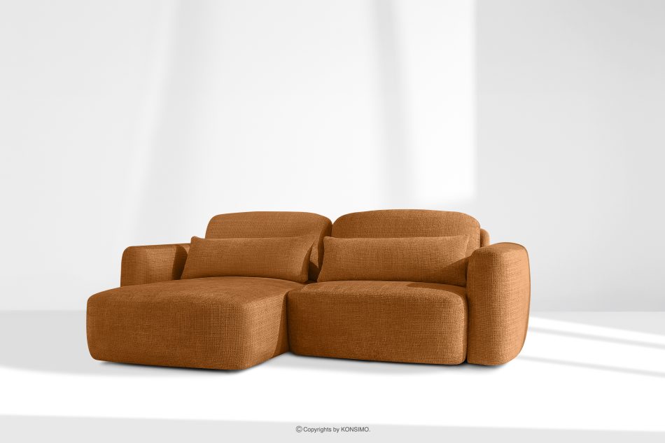 ELOSA Ecksofa im japanischen Stil aus Chenille-Stoff links rot rot - Foto 20