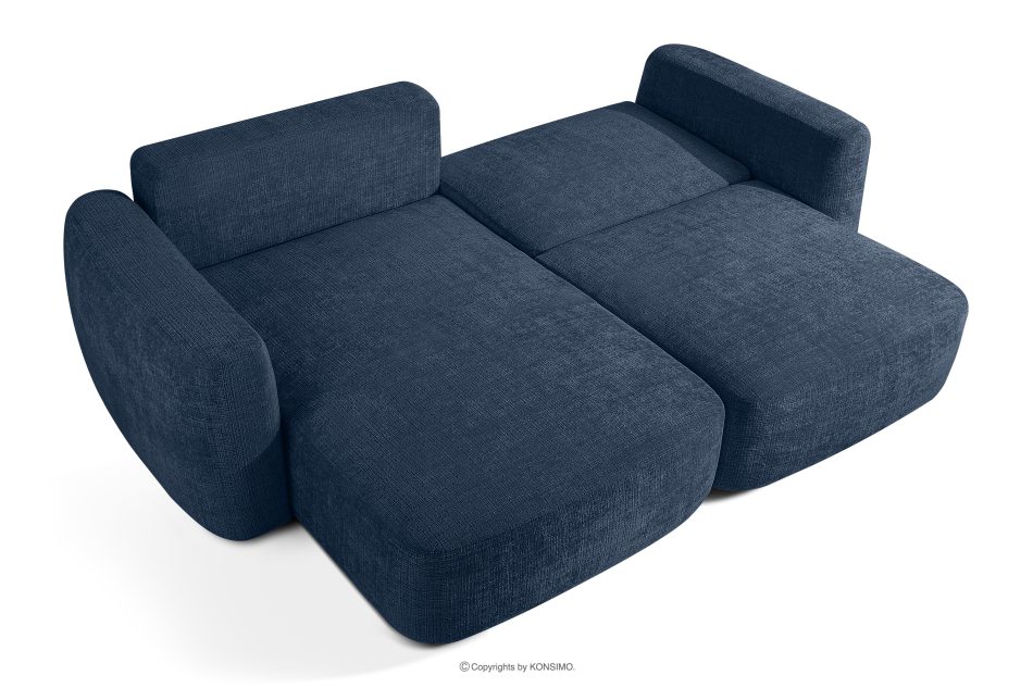 ELOSA Ecksofa im japanischen Stil aus Chenille-Stoff links marineblau marineblau - Foto 4