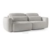 ELOSA Sofa und Sessel im Japandi-Stil aus hellgrauem Chenille-Stoff hellgrau - Foto 5