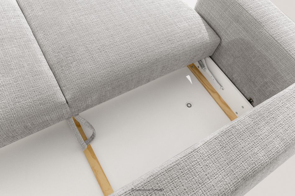 ELOSA Sofa und Sessel im Japandi-Stil aus hellgrauem Chenille-Stoff hellgrau - Foto 13