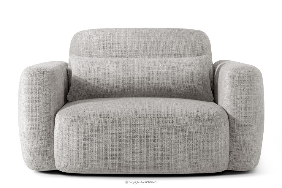 ELOSA Sofa und Sessel im Japandi-Stil aus hellgrauem Chenille-Stoff hellgrau - Foto 16