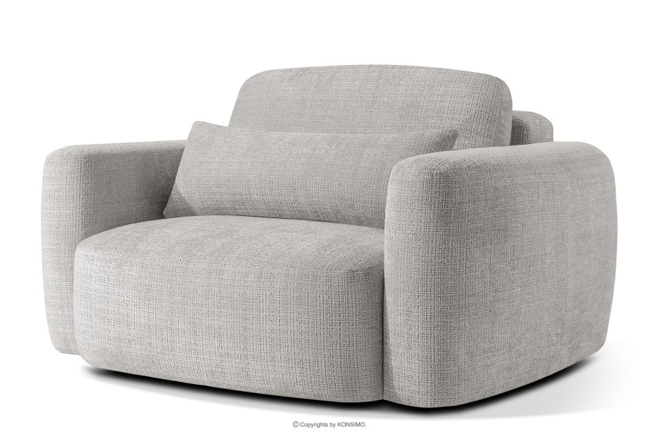 ELOSA Sofa und Sessel im Japandi-Stil aus hellgrauem Chenille-Stoff hellgrau - Foto 17