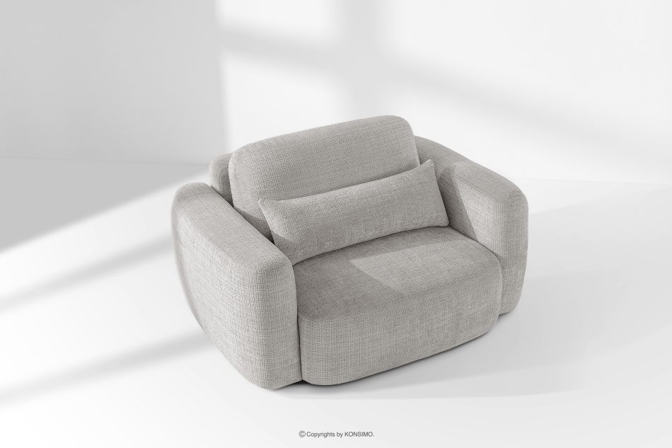 ELOSA Sofa und Sessel im Japandi-Stil aus hellgrauem Chenille-Stoff hellgrau - Foto 24
