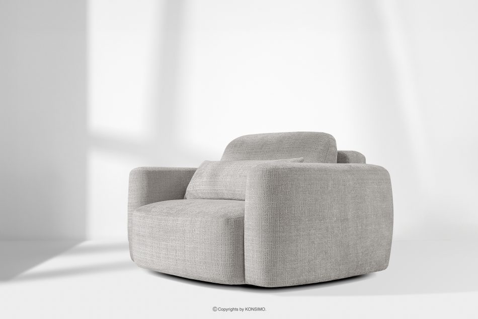 ELOSA Sofa und Sessel im Japandi-Stil aus hellgrauem Chenille-Stoff hellgrau - Foto 28