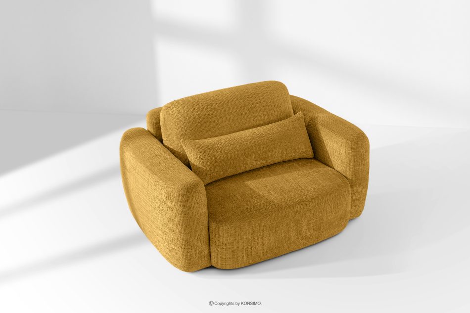 ELOSA Sofa und Sessel im japanischen Stil aus gelbem Chenille-Stoff gelb - Foto 24