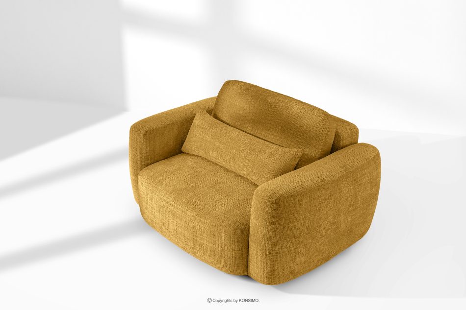 ELOSA Sofa und Sessel im japanischen Stil aus gelbem Chenille-Stoff gelb - Foto 26