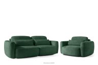 Sofa und Sessel im japanischen Stil aus grünem Chenille-Stoff