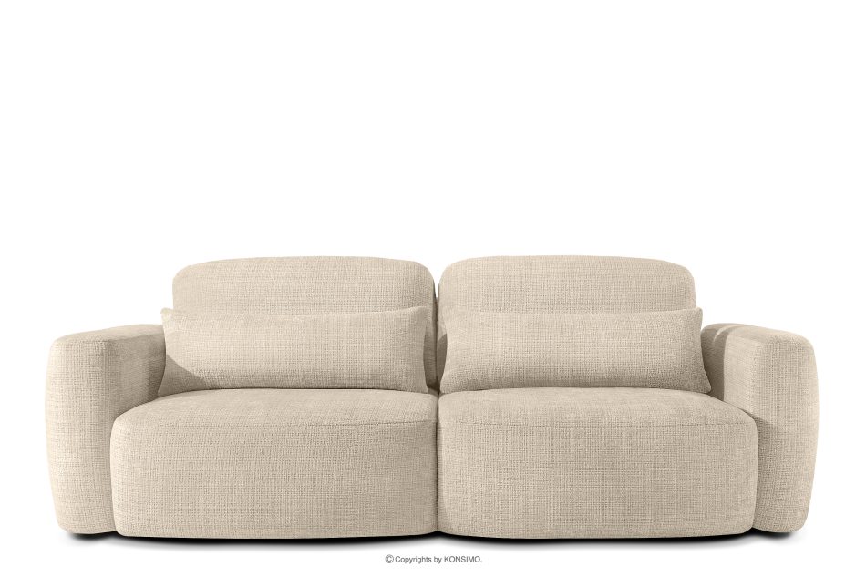 ELOSA Sofa und Sessel im Japandi-Stil aus cremefarbenem Chenille-Stoff cremefarben - Foto 2