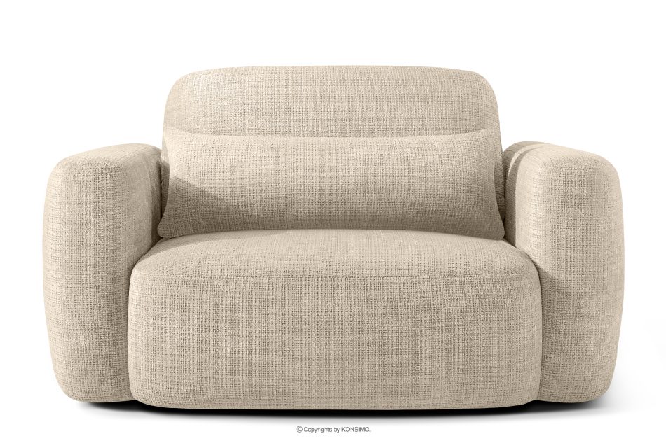 ELOSA Sofa und Sessel im Japandi-Stil aus cremefarbenem Chenille-Stoff cremefarben - Foto 16