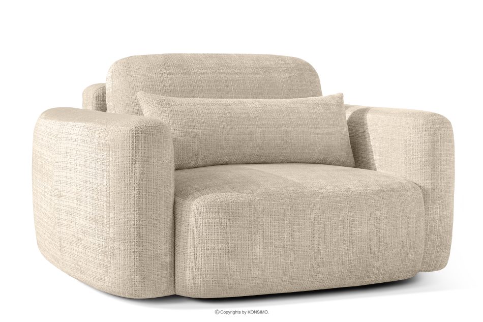 ELOSA Sofa und Sessel im Japandi-Stil aus cremefarbenem Chenille-Stoff cremefarben - Foto 18