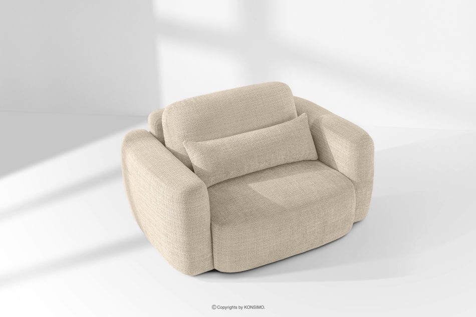 ELOSA Sofa und Sessel im Japandi-Stil aus cremefarbenem Chenille-Stoff cremefarben - Foto 24