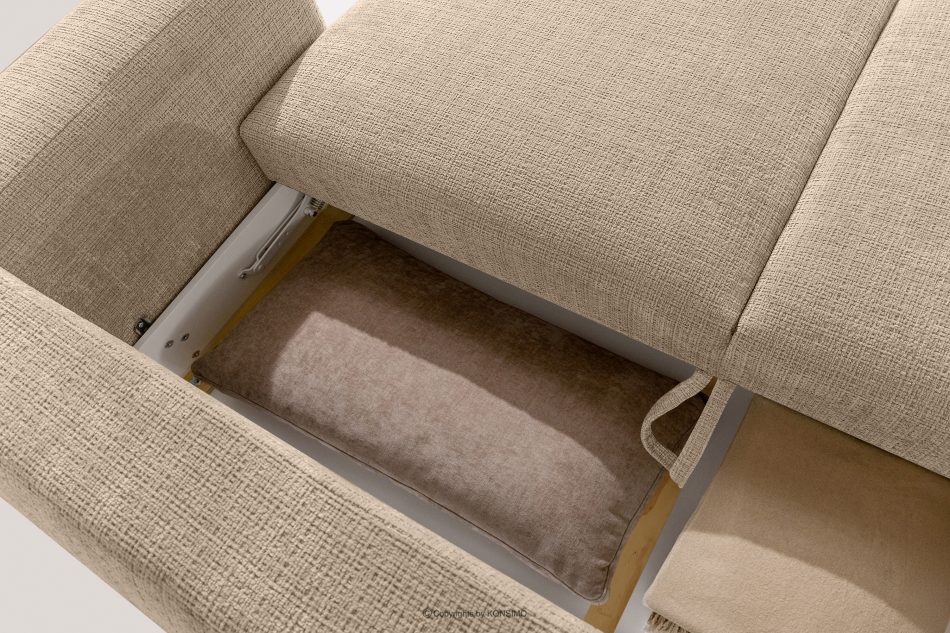 ELOSA Sofa und Sessel im Japandi-Stil aus beigem Chenille-Stoff beige - Foto 15