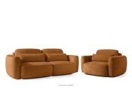 Sofa und Sessel im japanischen Stil aus rotem Chenille-Stoff