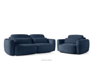 ELOSA, https://konsimo.de/kollektion/elosa/ Sofa und Sessel im japanischen Stil aus dunkelblauem Chenille-Stoff marineblau - Foto