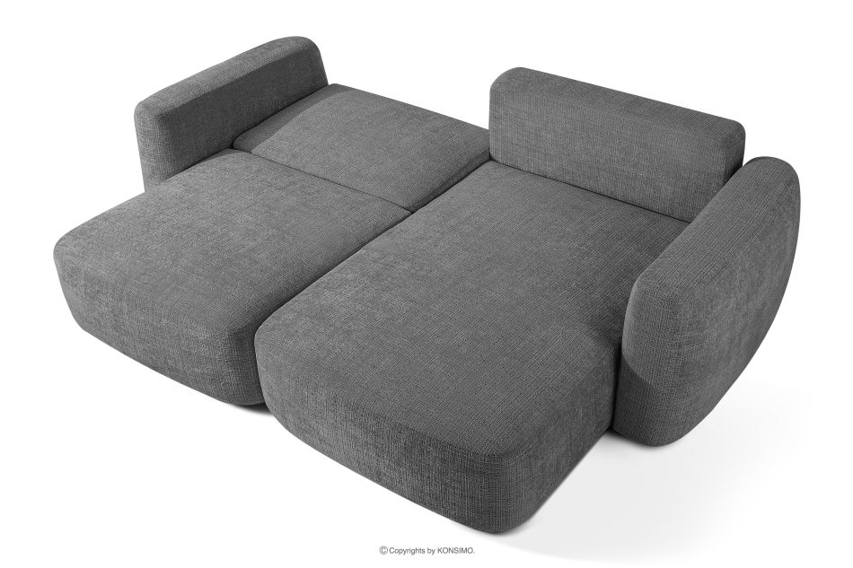 ELOSA Rechte Ecksofa und Sessel im Japandi-Stil dunkelgrau Chenille dunkelgrau - Foto 5