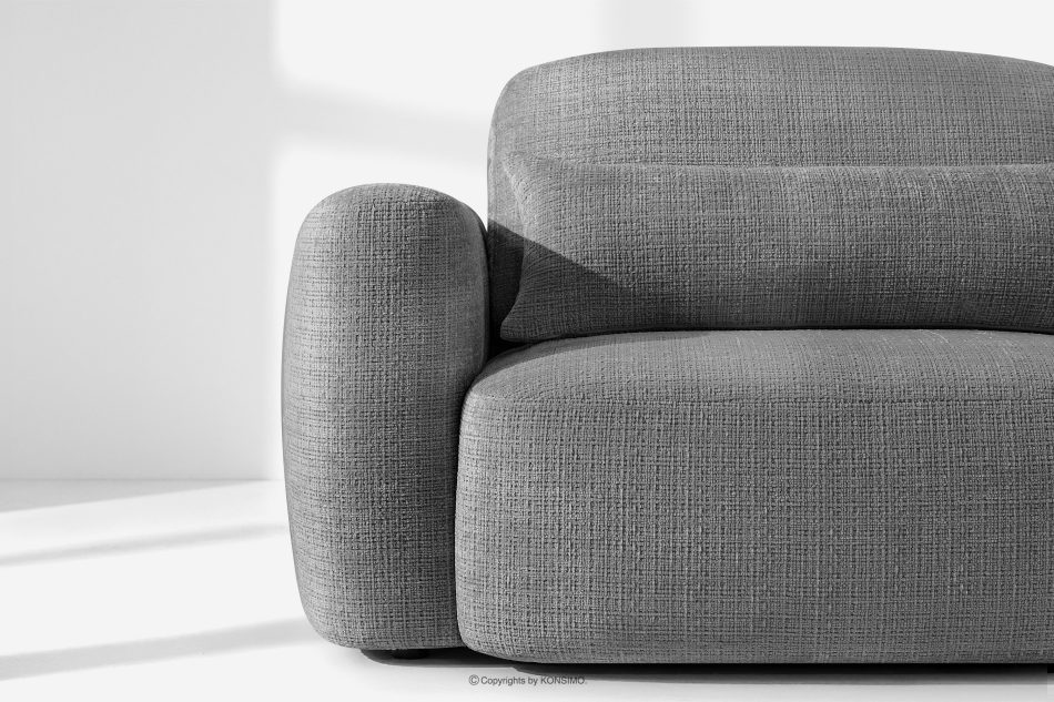 ELOSA Rechte Ecksofa und Sessel im Japandi-Stil dunkelgrau Chenille dunkelgrau - Foto 7