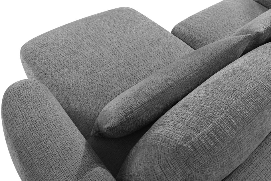 ELOSA Rechte Ecksofa und Sessel im Japandi-Stil dunkelgrau Chenille dunkelgrau - Foto 12