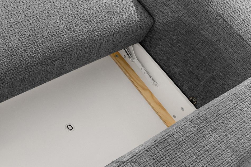 ELOSA Rechte Ecksofa und Sessel im Japandi-Stil dunkelgrau Chenille dunkelgrau - Foto 13