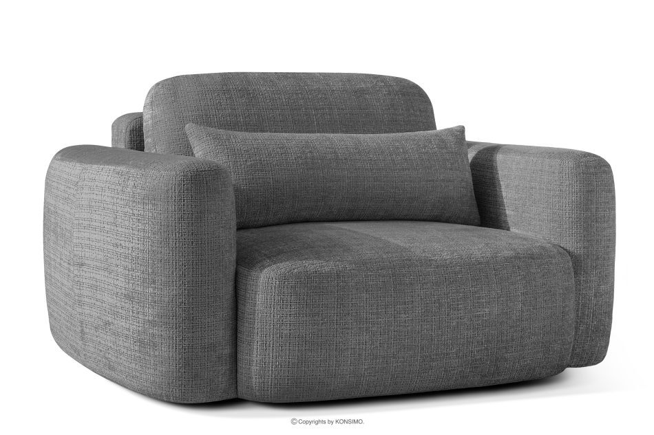 ELOSA Rechte Ecksofa und Sessel im Japandi-Stil dunkelgrau Chenille dunkelgrau - Foto 18