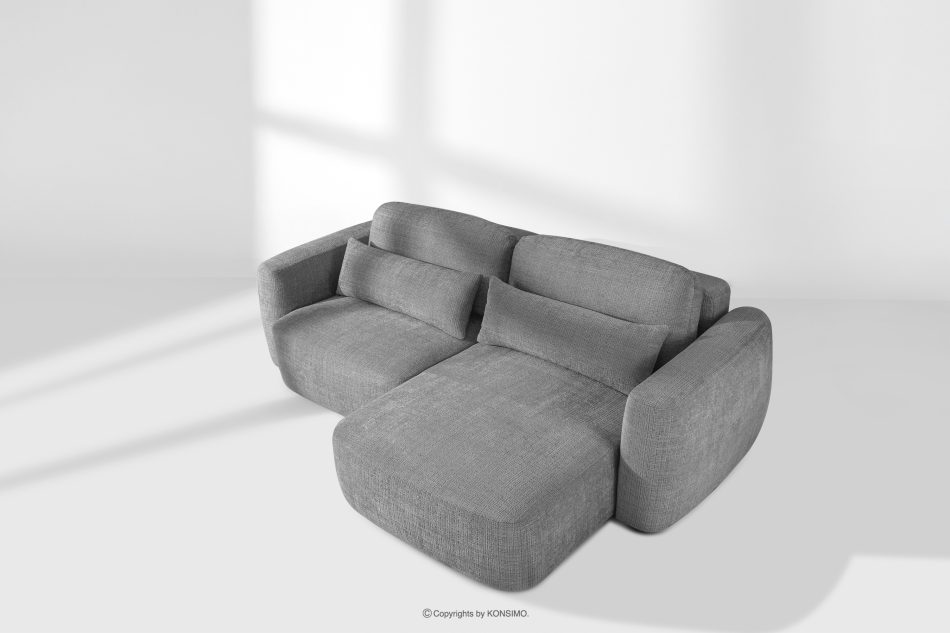 ELOSA Rechte Ecksofa und Sessel im Japandi-Stil dunkelgrau Chenille dunkelgrau - Foto 25