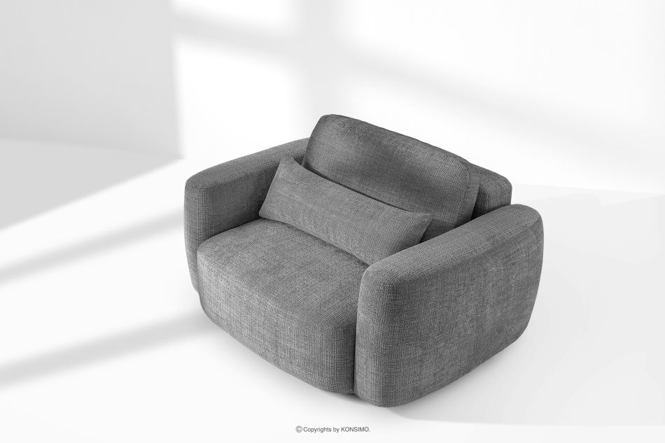 ELOSA Rechte Ecksofa und Sessel im Japandi-Stil dunkelgrau Chenille dunkelgrau - Foto 26