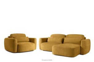 ELOSA, https://konsimo.de/kollektion/elosa/ Rechte Ecksofa und Sessel im japanischen Stil gelb gelb - Foto