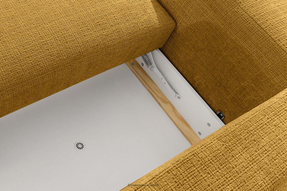 ELOSA Rechte Ecksofa und Sessel im japanischen Stil gelb gelb - Foto 13