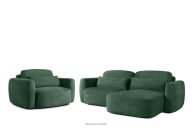 Rechte Ecksofa und Sessel im japanischen Stil grün