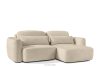 ELOSA Rechte Ecksofa und Sessel im Japandi-Stil cremefarben Chenille cremefarben - Foto 5