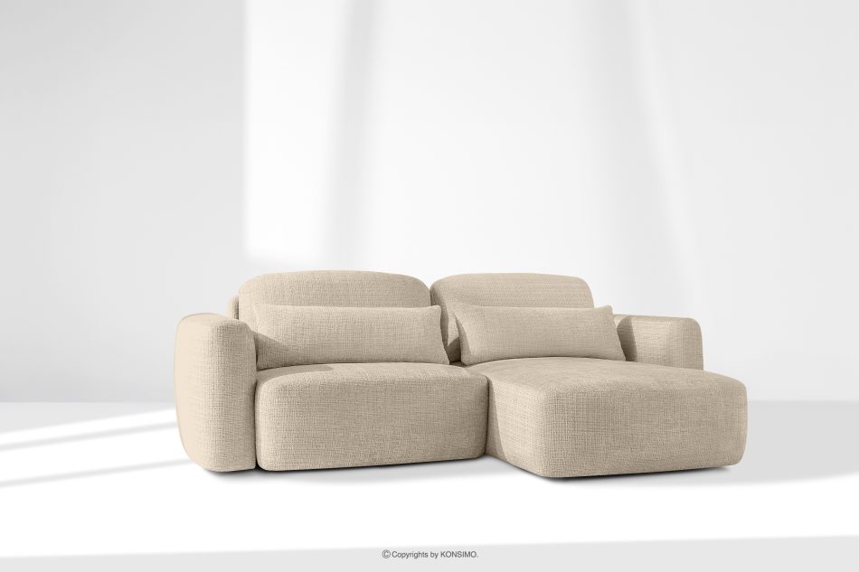 ELOSA Rechte Ecksofa und Sessel im Japandi-Stil cremefarben Chenille cremefarben - Foto 27