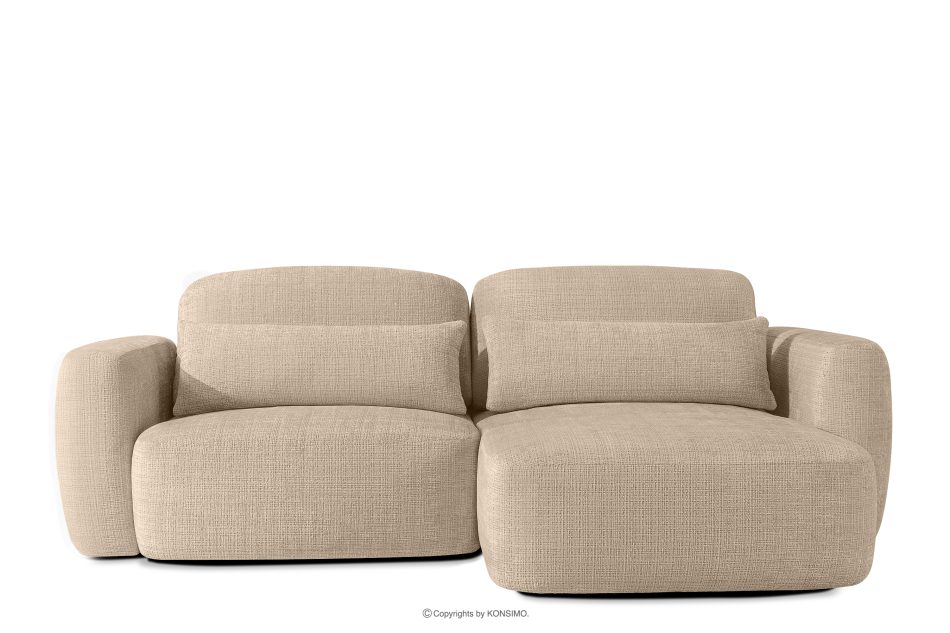 ELOSA Rechte Ecksofa und Sessel im Japandi-Stil beige Chenille beige - Foto 2