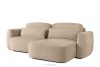 ELOSA Rechte Ecksofa und Sessel im Japandi-Stil beige Chenille beige - Foto 4