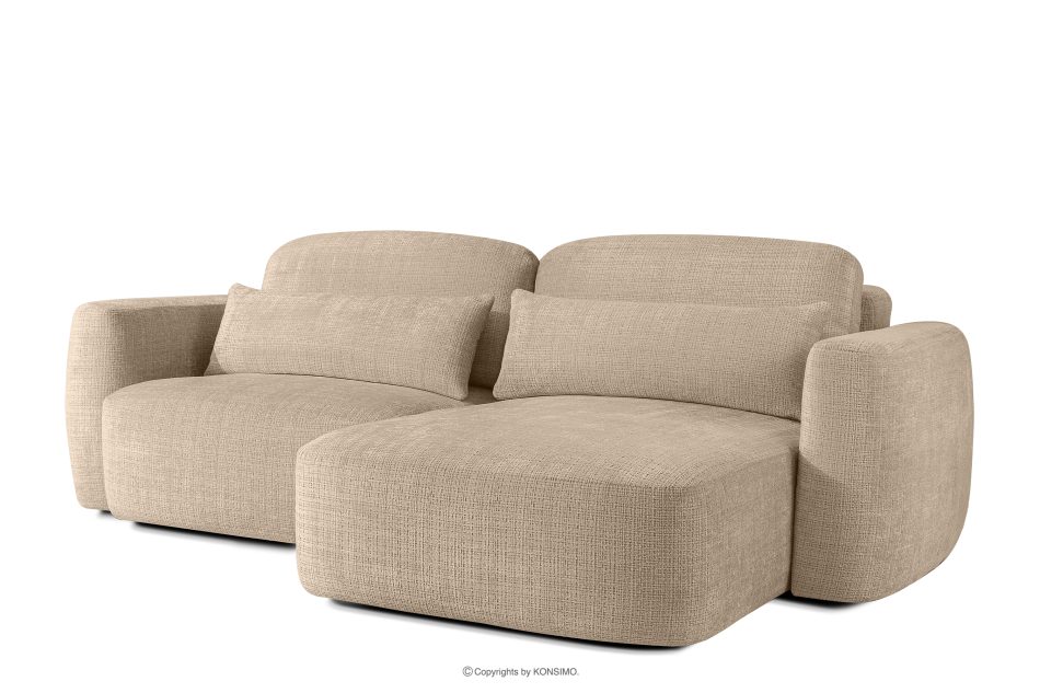 ELOSA Rechte Ecksofa und Sessel im Japandi-Stil beige Chenille beige - Foto 3