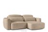 ELOSA Rechte Ecksofa und Sessel im Japandi-Stil beige Chenille beige - Foto 5