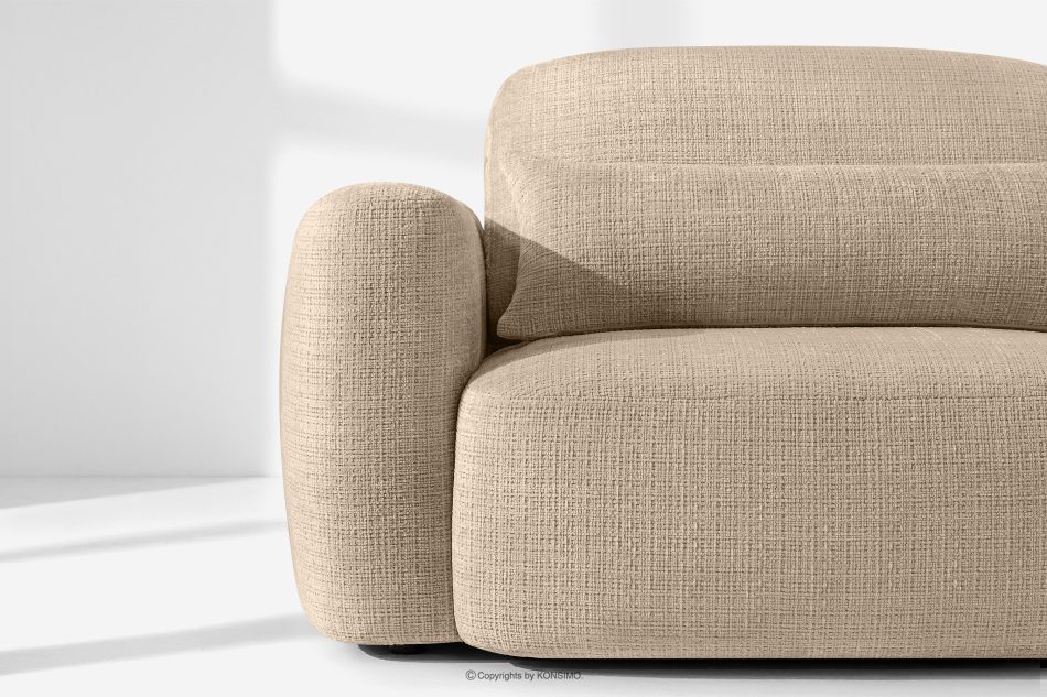 ELOSA Rechte Ecksofa und Sessel im Japandi-Stil beige Chenille beige - Foto 7