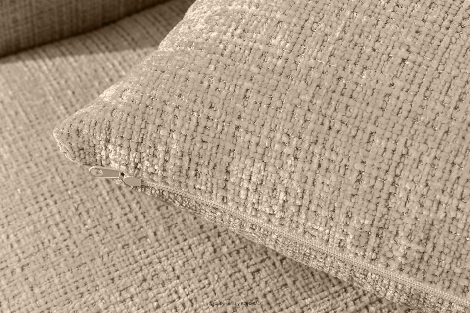 ELOSA Rechte Ecksofa und Sessel im Japandi-Stil beige Chenille beige - Foto 11