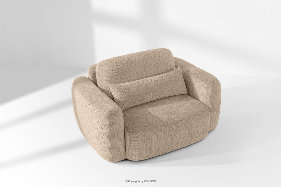 ELOSA Rechte Ecksofa und Sessel im Japandi-Stil beige Chenille beige - Foto 24